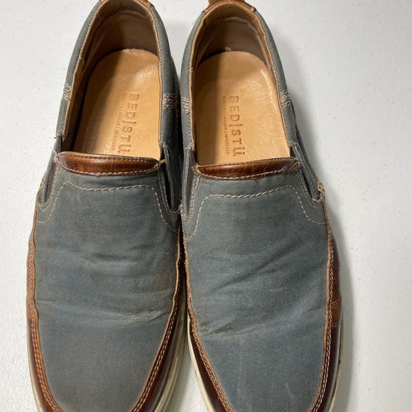 BED|STU Men\'s Blue and Brown Slip-On Loafers Distressed Size 9.5 SB 70 main image 5